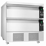 Kjøle-/frysebenk omstillbar, 2 skuffer for 4x GN 1/1, 905x700x865 mm