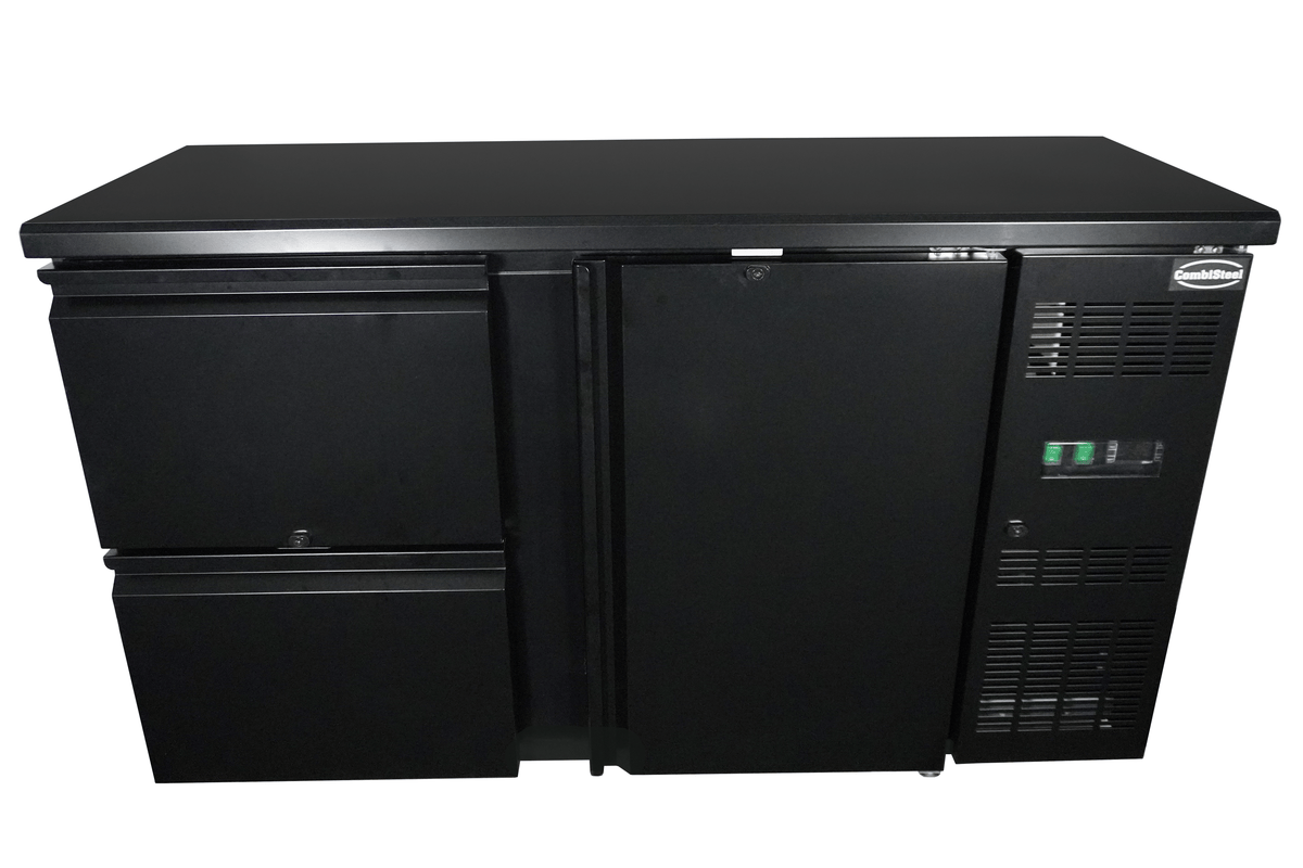 Barkjølebenk Standard Line 1 dør og 2 skuffer, sort, 1462x513x860 mm – bilde 10