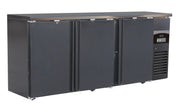 Barkjølebenk 3 dører, sort, 2002x513x860 mm