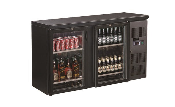 Backbar cooler sort 2 glassdører