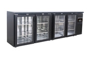 Barkjøleskap Standard Line 4 glassdører, sort, 2542x535x860 mm