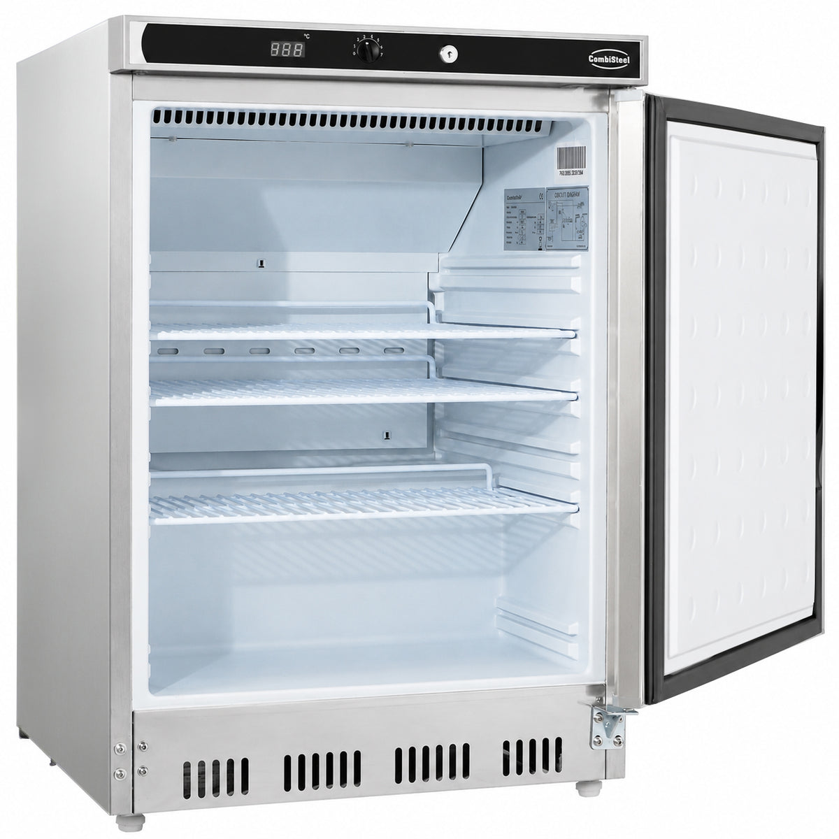 Kjøleskap i rustfritt stål, 1 dør, 600x585x845 mm – bilde 5