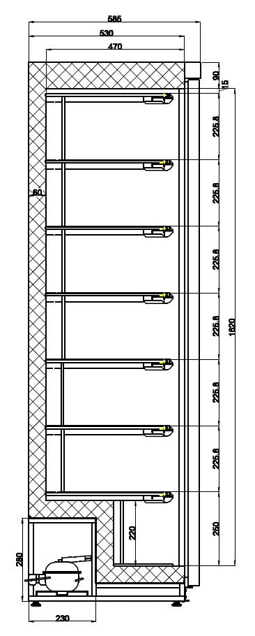 Fryser ss 1 dør