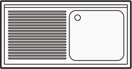Oppvaskbenk med underhylle, 1 kum høyre, flatpakket, 1400x700x850 mm – bilde 4