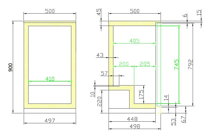 Barkjøleskap 1 dør, sort, 500x500x900 mm – bilde 6