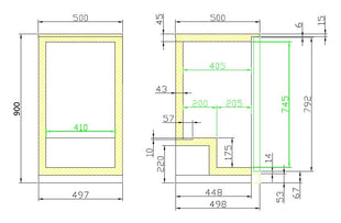 Backbar cooler sort 1 dør