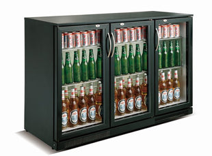 Backbar cooler sort 3 dører