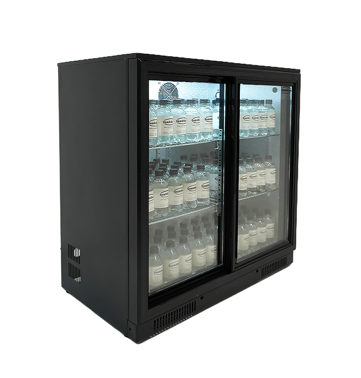 Barkjøleskap 2 skyvedører, sort, 900x500x900 mm – bilde 5