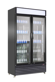 Kjøleskap 2 glassdører BEZ-780 GD, sort, 1120x595x2100 mm