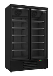 Fryseskap 2 glassdører JDE-1000F BL, sort, 1253x710x2003 mm