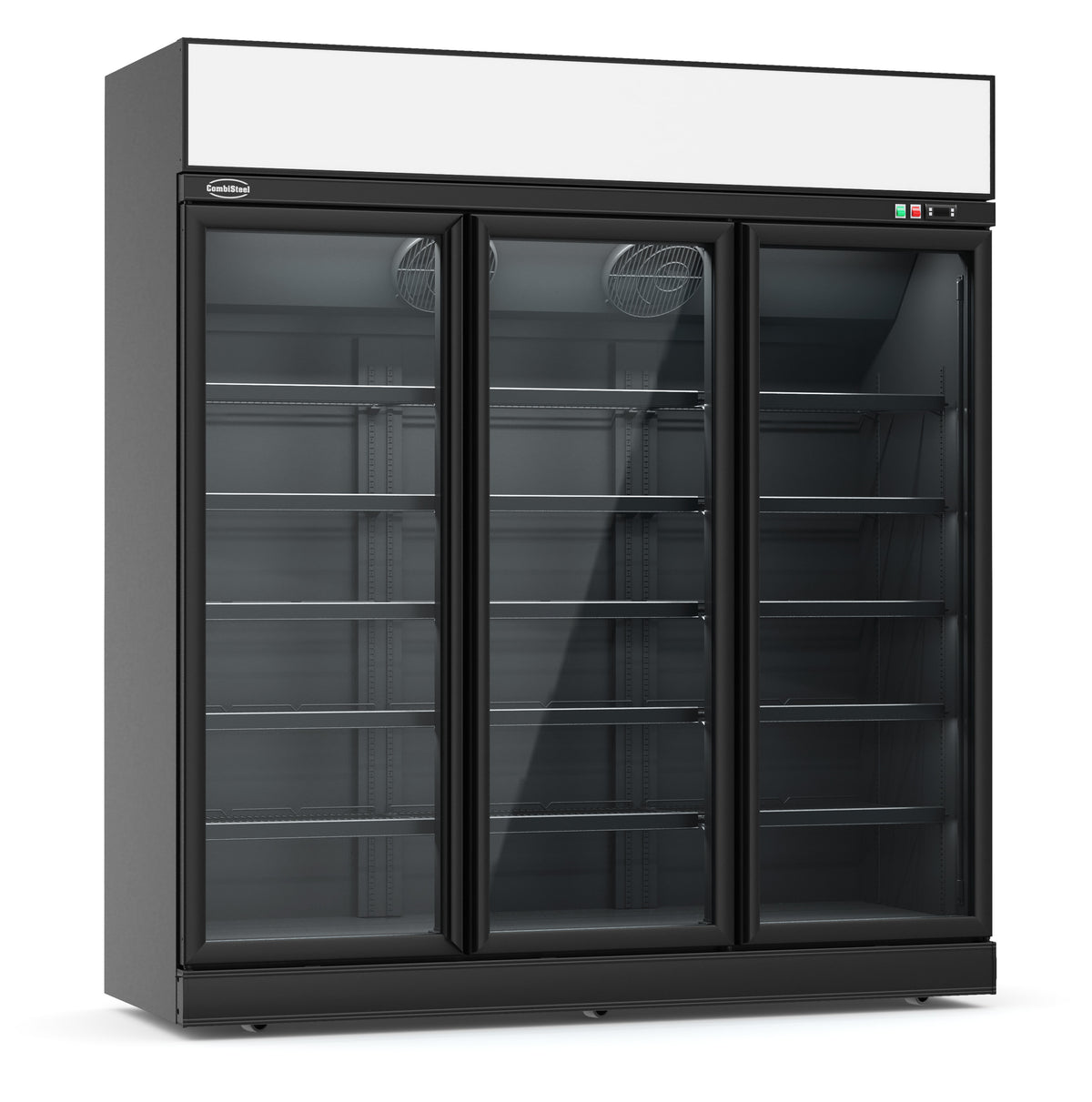 Kjøleskap 3 glassdører INS-1530R BL, sort, 1880x710x2092 mm