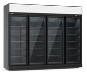 Fryseskap 4 glassdører INS-2060F BL, sort, 2508x710x2092 mm
