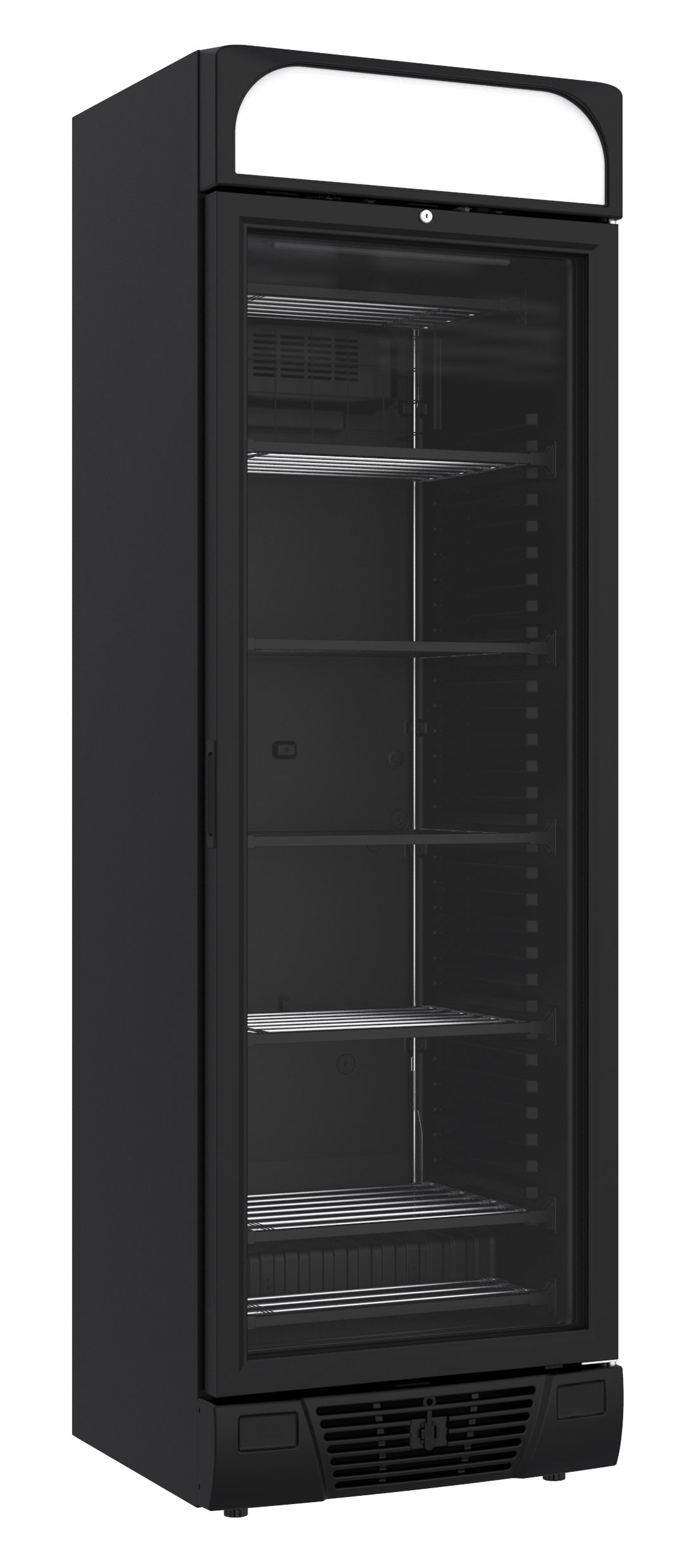 Fryseskap 1 glassdør 382L, sort, 640x670x2056 mm