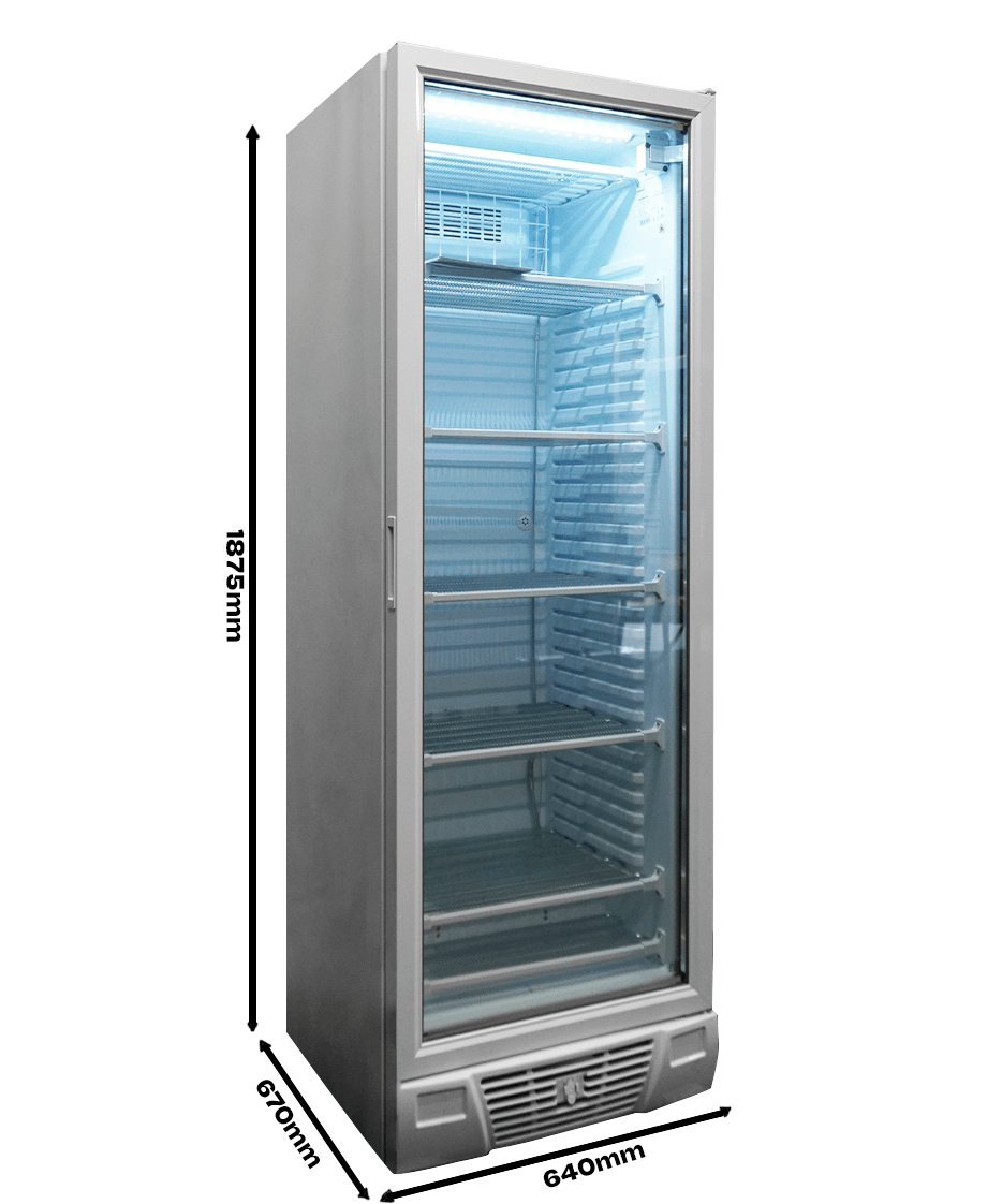 Fryseskap 1 glassdør 382L, 640x670x1875 mm – bilde 5
