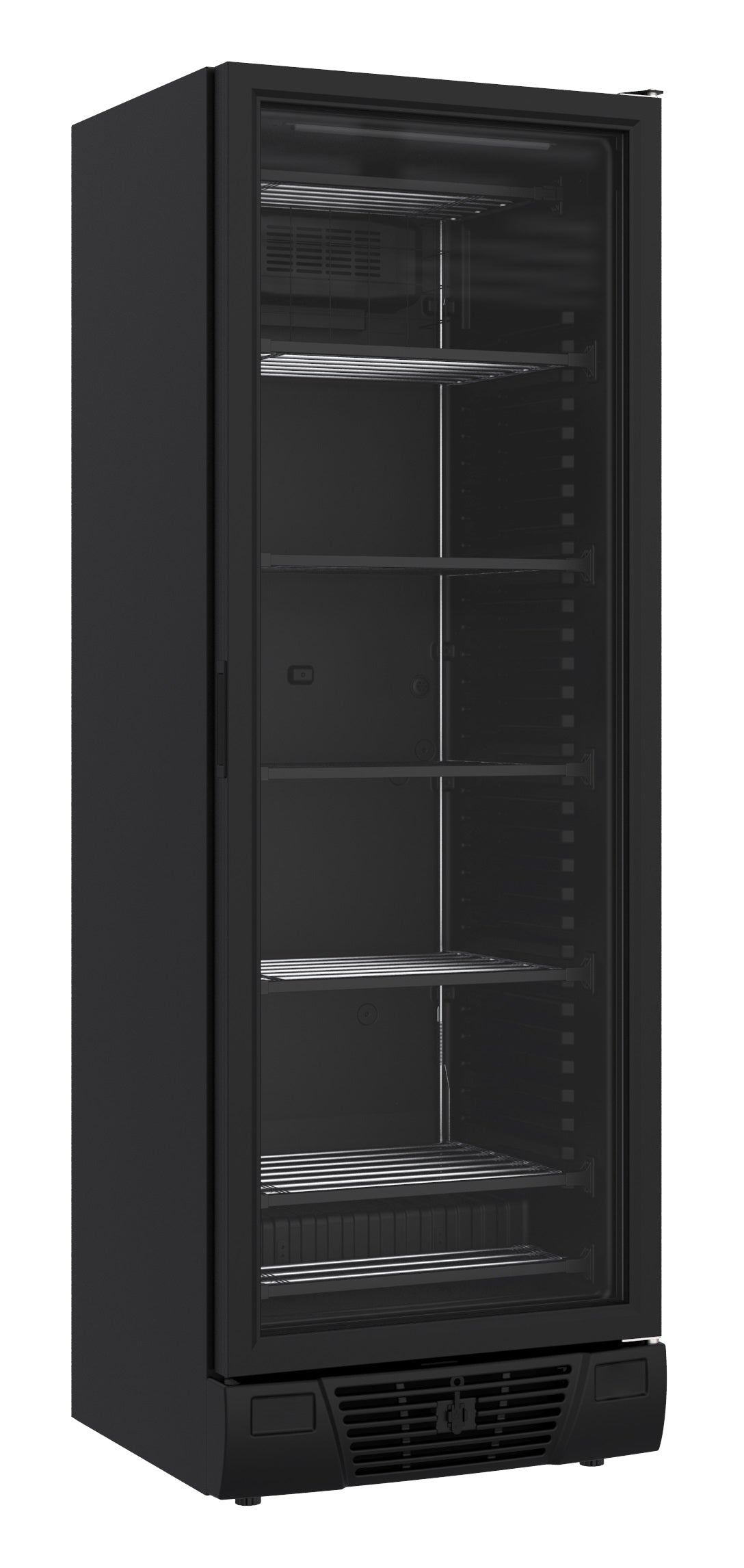 Fryseskap 1 glassdør 382L, sort, 640x670x1875 mm