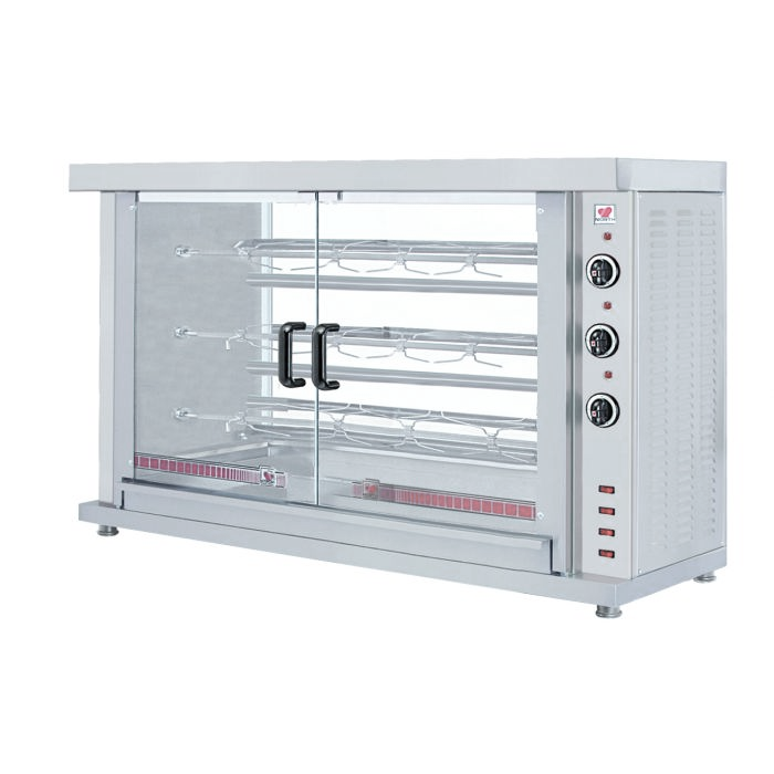 Kyllinggrill elektrisk, 3 spyd, 1320x460x855 mm
