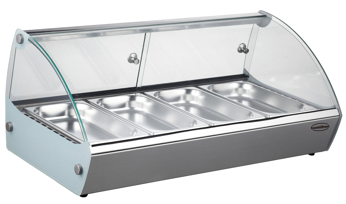 Varmedisplay 4x GN 1/3, 840x395x270 mm
