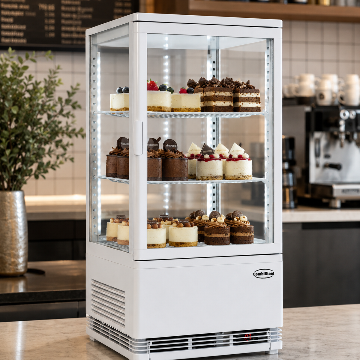 Kjøledisplay 68L, hvit, 428x386x885 mm – bilde 6