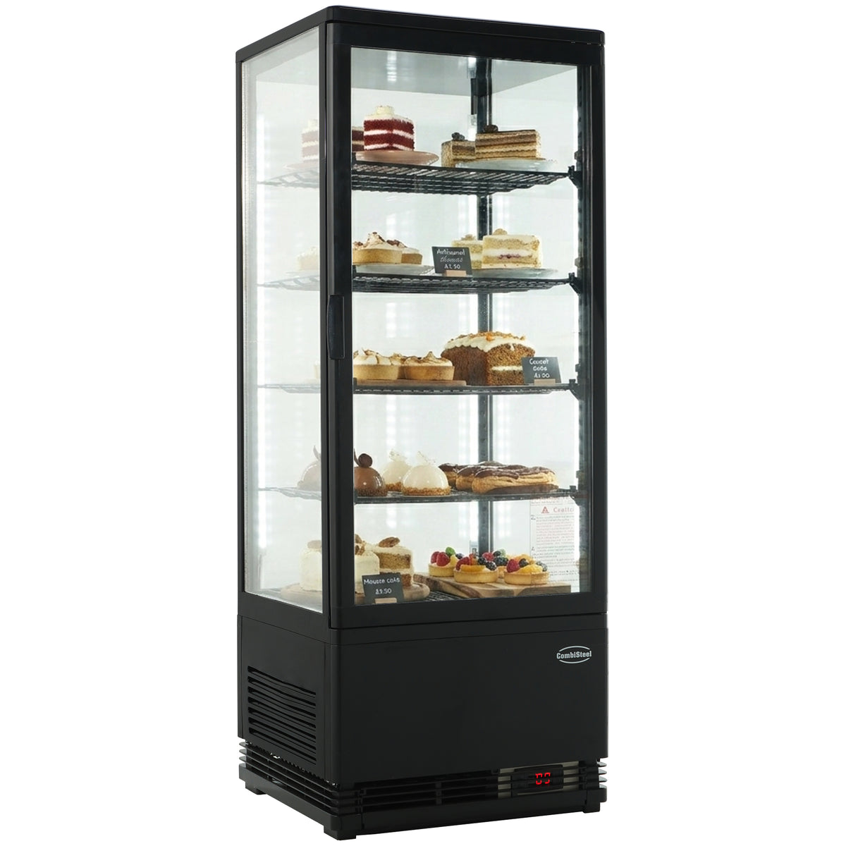 Kjøledisplay 98L, sort, 428x386x1110 mm – bilde 3