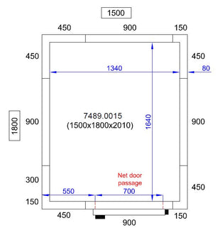 Kjøle- og fryserom 1500x1800x2010