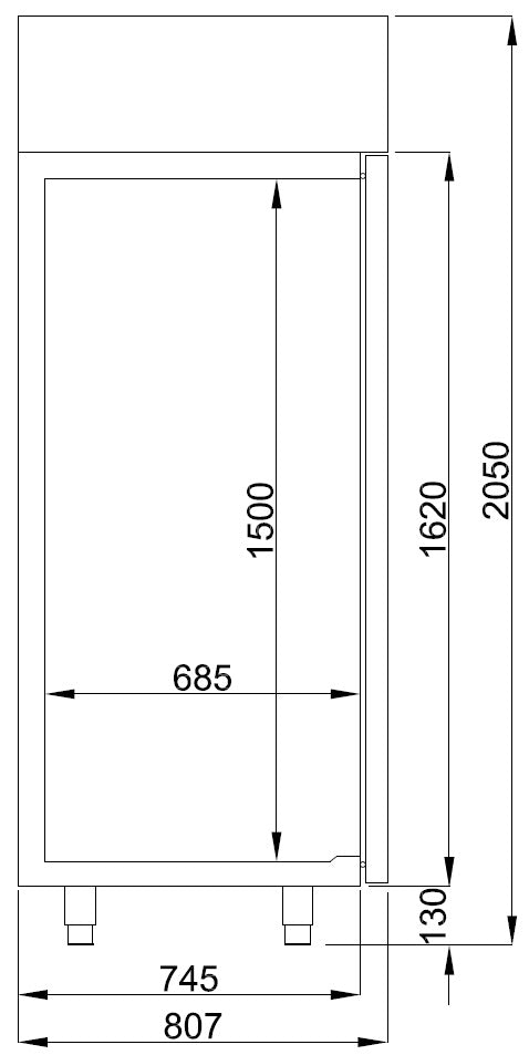 Kjøleskap ss mono block 1400 ltr energy line