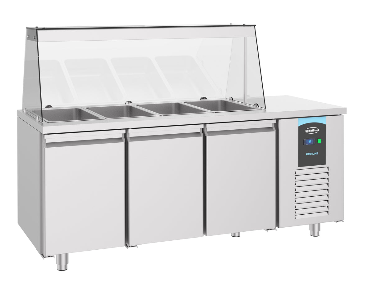 Saladette Pro Line, 3 dører, 4x GN 1/1, 1865x700x850 mm – bilde 4