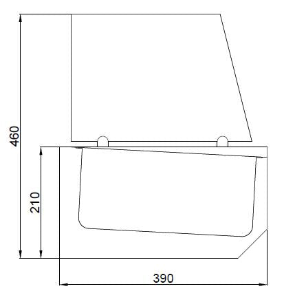 Kjøle benkeplate 10x 1/3 gn
