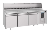 Pizzabenk 3 dører med 13x GN 1/3, 2370x850x1360 mm