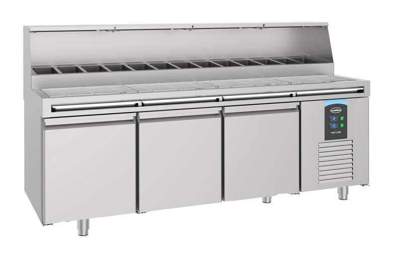 Pizzabenk 3 dører 13x 1/3 GN beholdere
