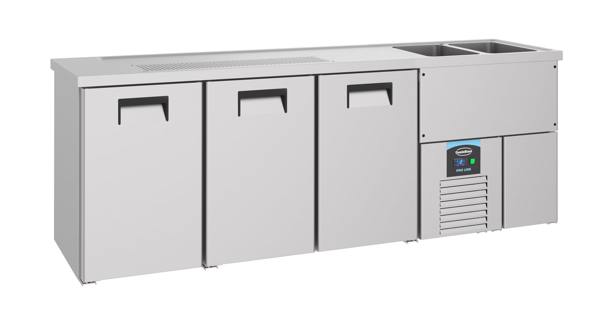 Ølkjølebenk 3 dører, type 2R, 2500x700x950 mm
