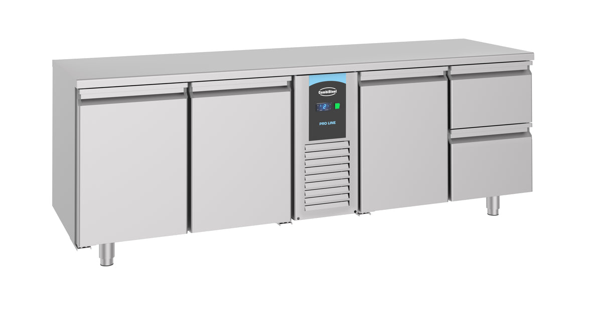 Kjølebenk Pro Line Energy, monoblokk, 3 dører og 2 skuffer, 2270x700x850 mm