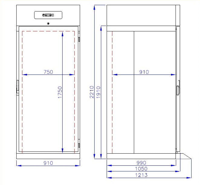 Innrullingskjøleskap Pro Line, monoblokk, 700L, 910x1210x2210 mm – bilde 4
