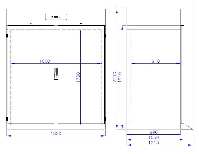 Innrullingskjøleskap Pro Line, monoblokk, 1400L, 1820x1210x2210 mm – bilde 6