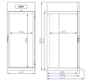 Rull-in fryser ss mono block 700 ltr