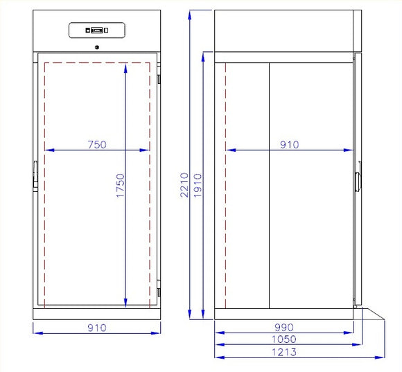 Rull-in fryser ss mono block 700 ltr