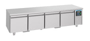 Kjølebenk Pro Line, lav 600 mm, 4 skuffer, 2130x700x600 mm