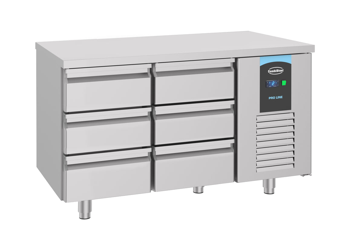 Kjølebenk Energy Line, 6 skuffer, 1400x700x850 mm