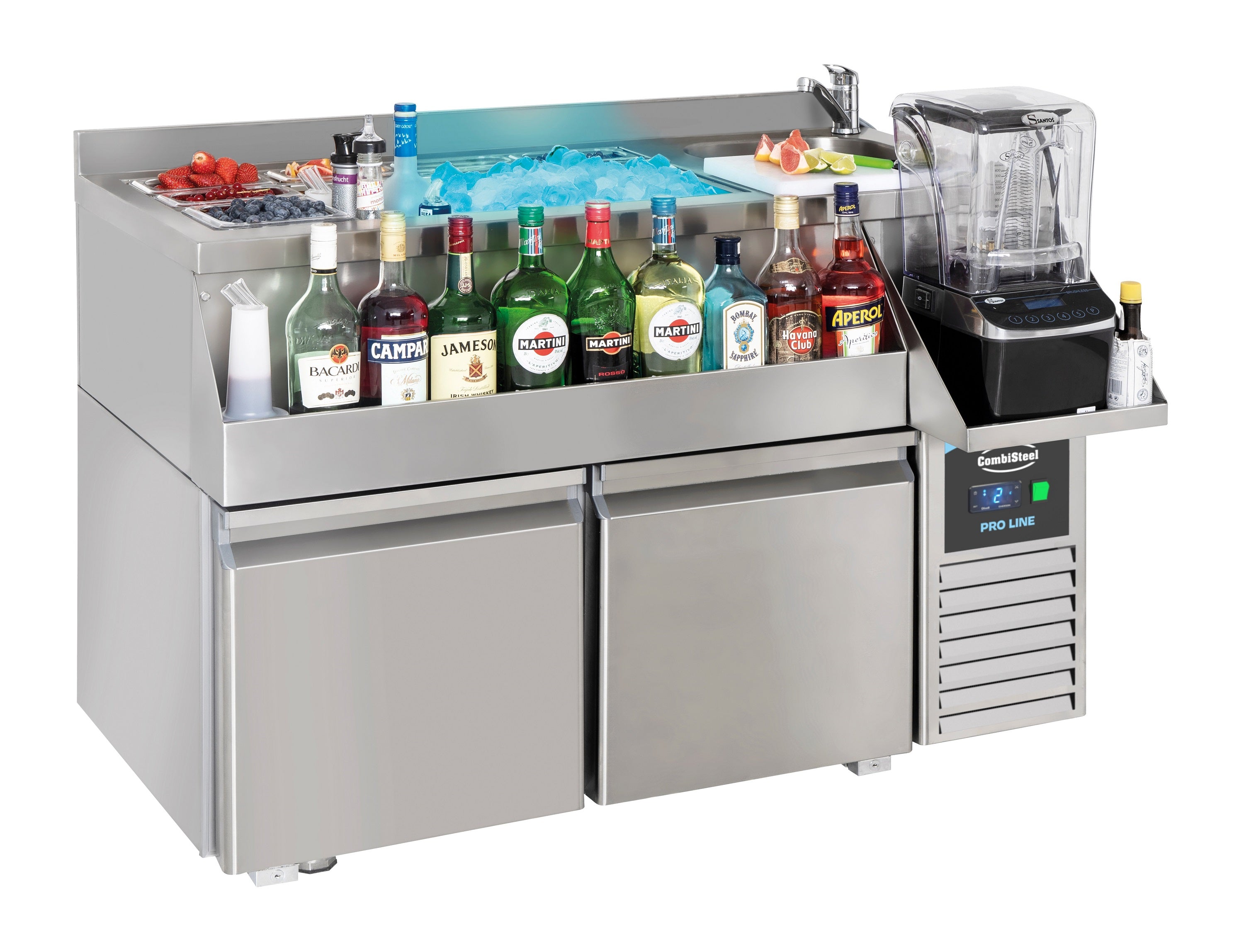 Kjølebenk 2 dører med cocktail bar stasjon