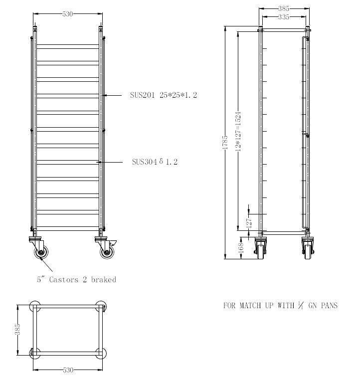Ryddingsvogn flatpakket 1/1gn