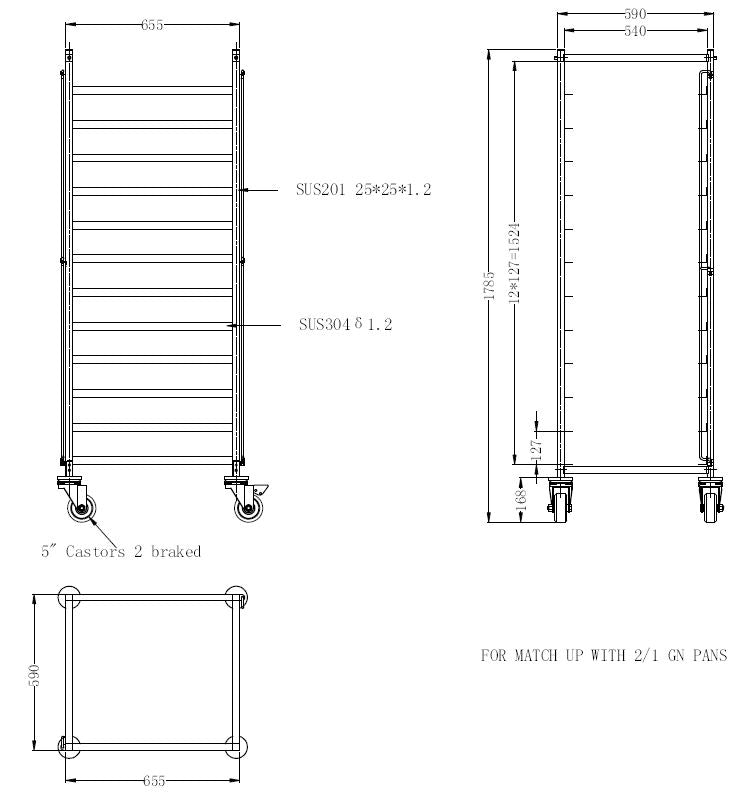 Ryddingsvogn flatpakket 2/1gn