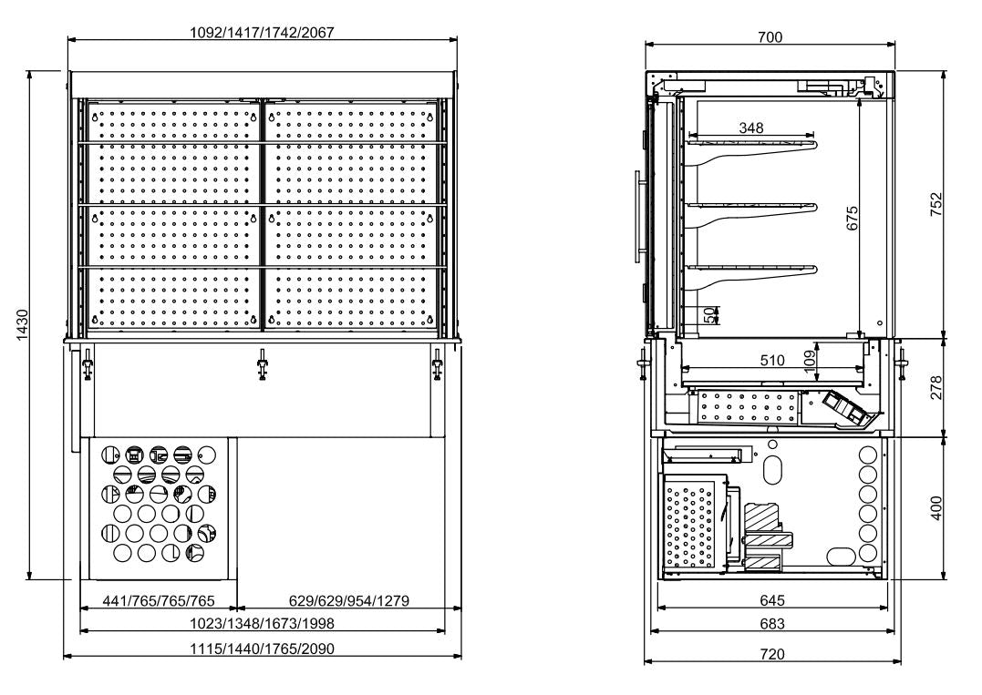 Drop-in cubic kjøledisplay - stengt 3/1