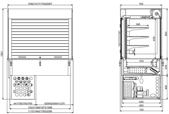 Drop-in cubic kjøledisplay - personer 5/1