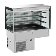 Innfelt kjøledisplay kubisk veggmodell med rullegardin, 3/1, 1115x720x1430 mm