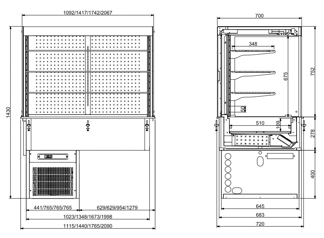 Drop-in cubic kjølede display vegg modell - roll-up 4/1