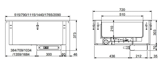 Drop-in bain-marie enhet varmluft 4/1