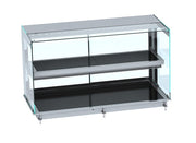 Innfelt varmedisplay kubisk med keramisk plate, sort, 4/1, 1440x720x924 mm