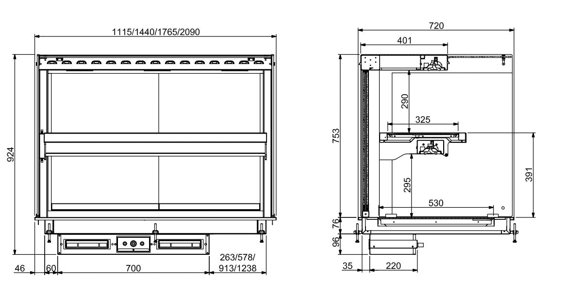 Drop-in kubisk oppvarmet keramisk display - hvit 3/1