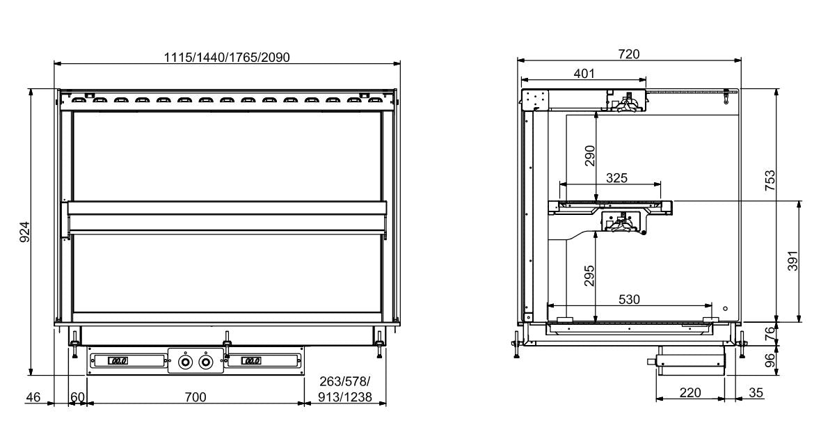 Drop-in kubisk oppvarmet keramisk display vegg modell - hvit 3/1