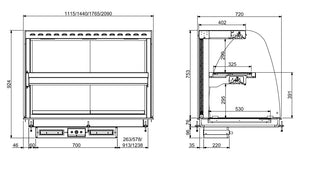 Drop-in buet oppvarmet keramisk display - hvit 3/1