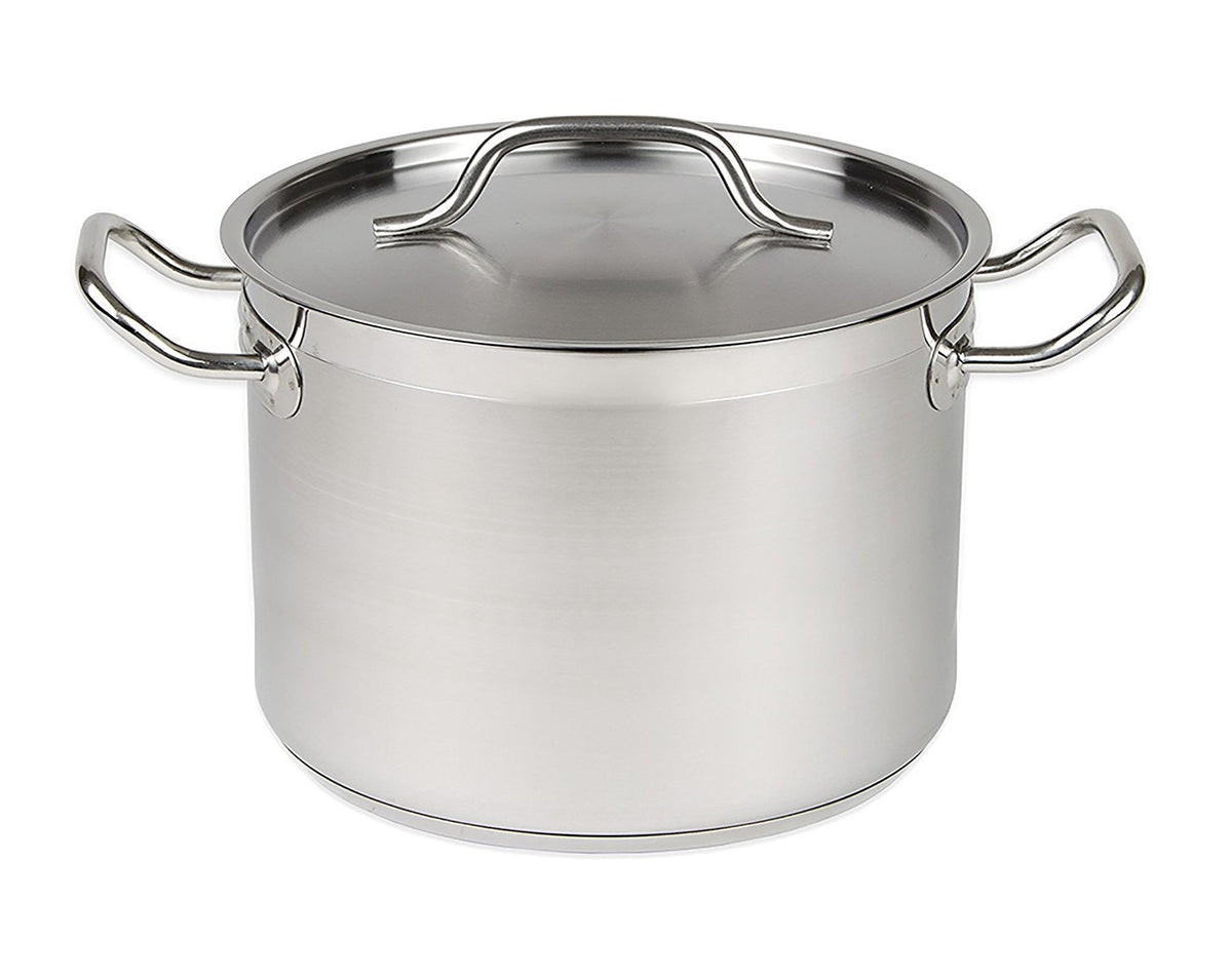 Gryte middels høy med lokk i rustfritt stål, 22L, Ø360 mm